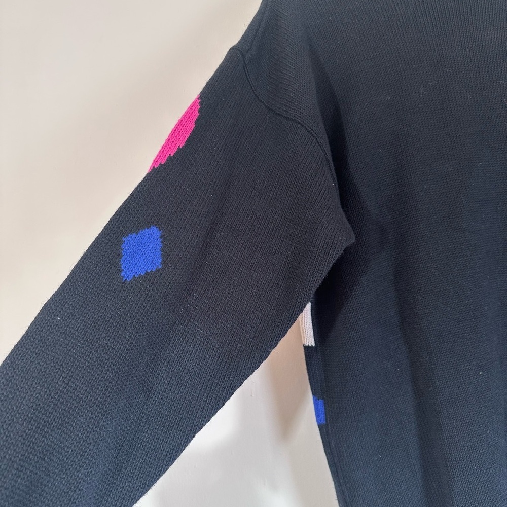 Vintage 90’s Rhinestone beaded ClownCore art to wear pull over sweater size M/L - Picture 10 of 11